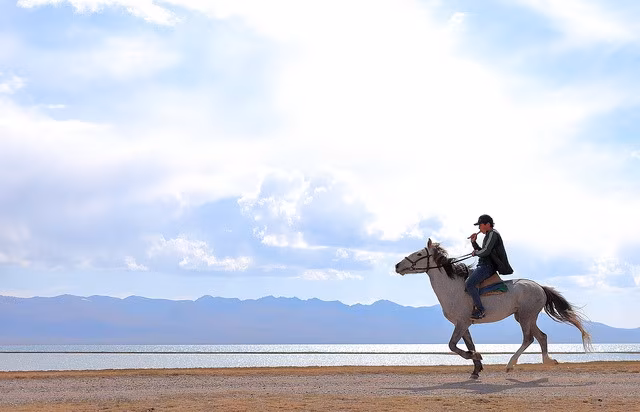 Horse trekking to Lake Son-Kul